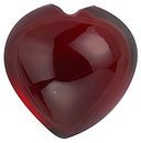 Cabochon Heart Genuine Red Garnet in Grade AAA