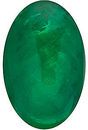 Cabochon Oval Genuine Emerald in Grade AAA