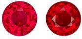 Catchy Earring Gems Ruby Gemstone Pair 1.02 carats, Round Cut, 4.6 mm, with AfricaGems Certificate