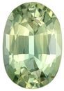 Certified Gem Green Sapphire Loose Gemstone, 0.84 carats in Oval Cut, 6.8 x 4.7mm, Hard To Find Gem