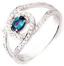 Charming Mystical Wave Natural .32ct, 5.18 x 3.70 mm Alexandrite Split Shank Fashion Ring With Curved Diamond Designs