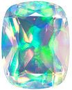 Chatham Lab Faceted White Opal Antique Cushion Cut in Grade GEM