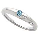 Shop Real Band Ring With Quality Round Watery Blue .45ct 4mm Aquamarine Gemstone Solitaire Center