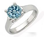 Chunky & Funky Low Price on GEM  Blue 1 carat 6.5mm Aquamarine Solitaire Gemstone Ring With Chunky 14k Gold Band