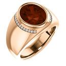Buy 14 Karat Rose Gold Mozambique Garnet & 0.12 Carat Diamond Ring