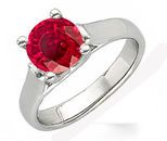Buy Real Shop Real & Chunky Solitaire Ring Mount set with Low Price on 1 carat 6mm Ruby Gemstone - Metal Type Options