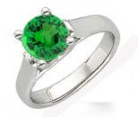 Buy Real Classic - Round 1 carat Tsavorite Garnet Solitaire Gemstone Ring With Chunky 14k Gold Band
