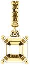 Dangle Accented Pendant Mounting for Asscher Gemstone Size 5mm to 7mm