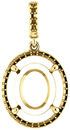 Dangle Halo Accented Pendant Mounting for Oval Gemstone Size 6 x 4mm to 12 x 10mm