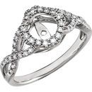 Dazzling Diamond Accented 1/4ctw Preset Base With Sophisticated Twisted Band and Halo Design