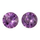 Deal on No Heat Purple Sapphire Well Matched Gem Pair in Round Cut, 2.28 carats, 6.60 mm Displays Pure Purple Color - GIT Cert