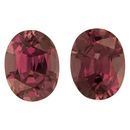 Deal on Rhodolite Garnet Well Matched Gem Pair in Oval Cut, 4.65 carats, 9 x 7 mm Displays Pure Red-Pink Color
