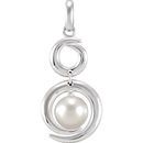 Jewelry Find Sterling Silver Freshwater Cultured Pearl Circle Pendant