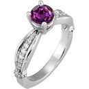 Sculpted Style 1 carat GEM Grade Natural Alexandrite Solitaire Engagement Ring - Dazzling Diamond Accents