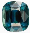 Engagement Stone Blue Green Sapphire Gemstone 2.68 carats, Cushion Cut, 8 x 7 mm, with AfricaGems Certificate
