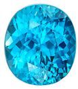 Engagement Stone Blue Zircon Gemstone, 7.74 carats, Oval Cut, 11.5 x 10.2 mm Size, AfricaGems Certified