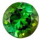 Engagement Stone Green Tourmaline Gemstone, 1.08 carats, Round Cut, 6.6 mm Size, AfricaGems Certified