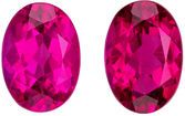 Excellent Rubellite Tourmaline Well Matched Gem Pair in Oval Cut, 6.9 x 4.7 mm, Vivid Rich Fuchsia, 1.39 carats