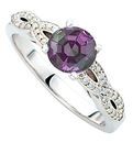 Exceptional 1 carat Round Alexandrite Super Gem Mounted in Twisted Shank Diamond Ring