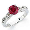Exceptional Quality 1 carat GEM Genuine 6mm Ruby Gemstone set in Twisted Shank Diamond Ring