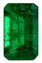 Faceted Green Emerald Gem, 0.31 carats Emerald Cut in 5 x 3 mm size in Very Fine Green Color With AfricaGems Certificate