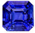 Faceted Loose 3.06 carats Sapphire Loose Gemstone in Emerald Cut, Intense Blue, 7.4 x 7.3 mm
