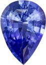 Faceted Loose 7 x 5 mm Sapphire Loose Genuine Gemstone in Pear Cut, Medium Blue, 0.68 carats