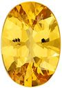 Fiery Genuine Yellow Beryl Gem in Oval Cut, 16.3 x 11.2 mm in Gorgeous Medium Golden Yellow, 6.55 carats