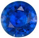 Fine Color Blue Sapphire Gemstone 1.27 carats, Round Cut, 6.5 mm, with AfricaGems Certificate