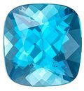 Fine Color Blue Zircon Gemstone, 6.07 carats, Cushion Cut, 10.2 x 9.6 mm Size, AfricaGems Certified