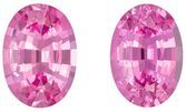 Fine Color Pink Sapphire Gemstone Pair 1.38 carats, Oval Cut, 6.4 x 4.5 mm, with AfricaGems Certificate