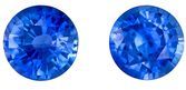 Fine Earring Stones Blue Sapphire Gemstone Pair 0.97 carats, Round Cut, 4.5 mm, with AfricaGems Certificate