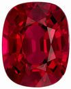 Fine GRS Certified Unheated Genuine Ruby Gem in Cushion Cut, 8.09 x 6.4  mm in Gorgeous Rich Pigeons Blood Red, 2.06 carats
