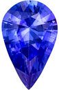 Fine Loose 0.78 carats Sapphire Genuine Gemstone in Pear Cut, Rich Blue, 8 x 5 mm