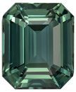 Fine Loose Gem  Blue Green Sapphire Gemstone 3.57 carats, Emerald Cut, 9 x 7.6 mm, with AfricaGems Certificate