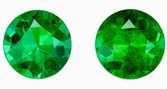 Fine Loose Gems  Emerald Gemstone Pair0.49 carats, Round Cut, 4.2 mm, with AfricaGems Certificate
