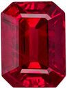 Fine Quality Genuine Ruby Loose Gem, 4.9 x 3.6 mm, Pure Rich Red, Emerald Cut, 0.56 carats