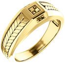 Fishtail Detail Accented Men's Ring Mounting for Asscher Gemstone Size 2mm to 6mm
