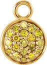 Fun 6.15mm Round 14kt Yellow Gold Dangle With 1/10ctw Yellow Diamond Cluster