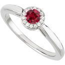 GEM Quality Affordable Genuine .4ct 4mm Ruby Gemstone set in Great Looking Diamond Ring for SALE