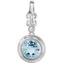 Shop Sterling Silver Aquamarine & .01 Carat Diamond Pendant