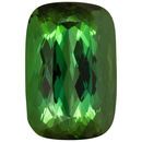 Genuine Green Tourmaline Gemstone in Antique Cushion Cut, 18.51 carats, 17.04 x 12.18 mm Displays Pure Green Color