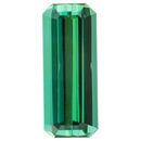 Genuine Green Tourmaline Gemstone in Octagon Cut, 6.56 carats, 18.94 x 7.08 mm Displays Pure Green Color