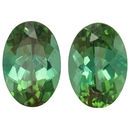 Genuine Green Tourmaline Well Matched Gem Pair in Oval Cut, 4.7 carats, 10 x 7 mm Displays Rich Green Color