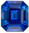 Genuine Blue Sapphire Gem, 2.36 carats Emerald Cut in 7.5 x 6.6 mm size in Beautiful Blue Color With AfricaGems Certificate