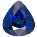Genuine Blue Sapphire Gemstone in Pear Cut, 1.87 carats, 7.74 x 7 x 4.65 mm Displays Rich Blue Color - GRS Cert