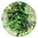 Genuine Demantoid Garnet Gemstone in Round Cut, 1.5 carats, 6.49 x 6.44 mm Displays Vivid Green Color