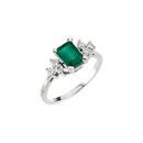 Stunning Genuine Emerald & Diamond Ring