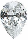 Genuine Pear Diamond - G-H Color  SI Clarity
