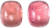 Lovely Pink Tourmaline Matching Gemstone Pair in Cabochon Cut, 8.19 carats, Peach Tinged Pink, 10 x 8 mm